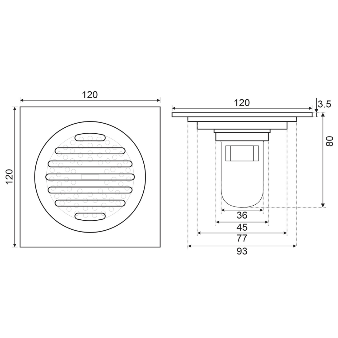 phễu thu sàn chống mùi chống côn trùng
