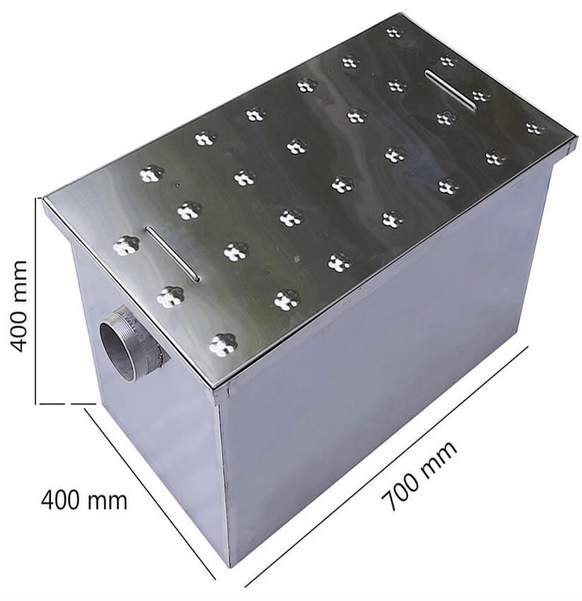 Bể tách mỡ Inox 304, dung tích 120 lít, lắp âm sàn